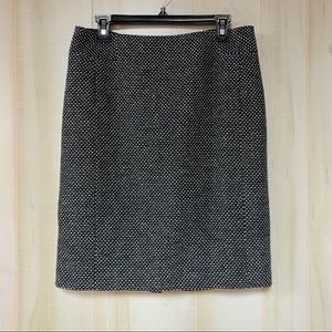 Ann Taylor Petites Gray Tweed Pencil Skirt Wool 10